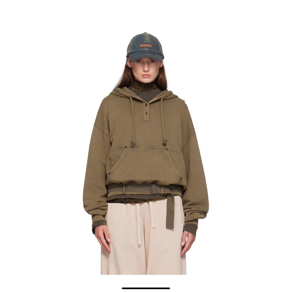 Acne Studios Khaki Logo Hoodie